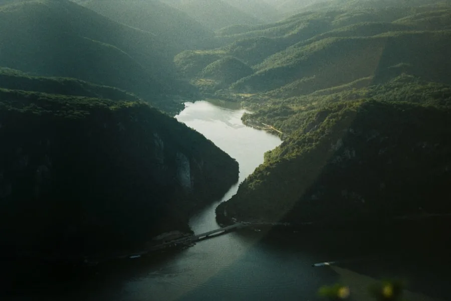A river gorge at dusk standing in for the Kesse gorge
